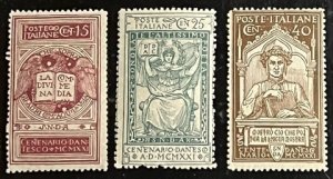 Italy Scott# 133-135 Unused Avg/F H Set of 3 Cat $21.75