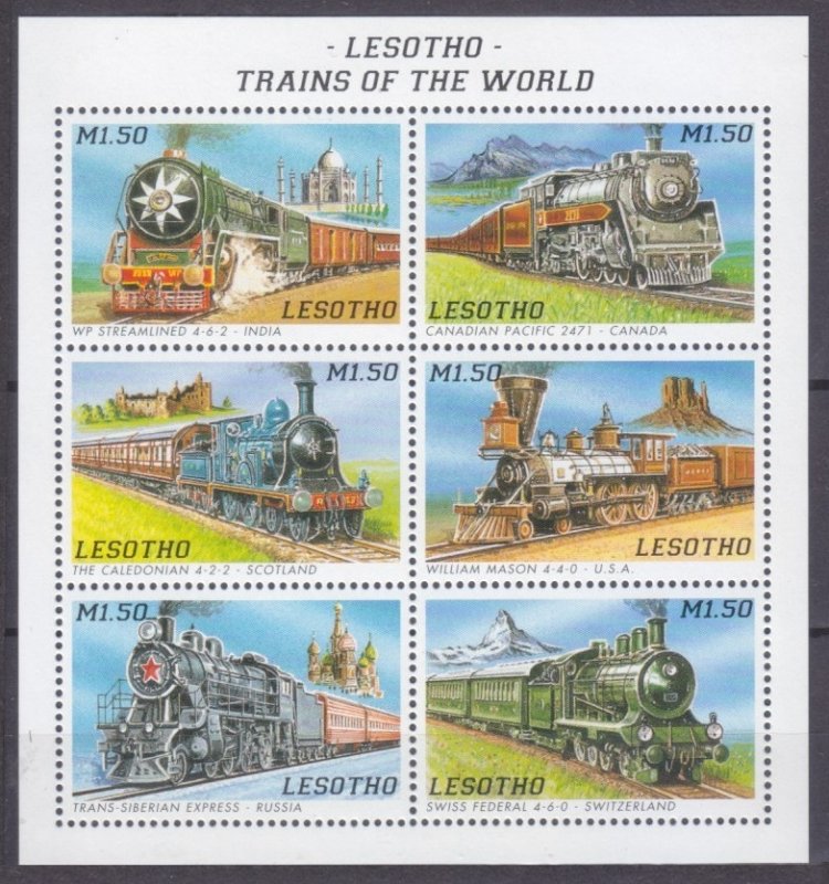 1996 Lesotho 1178-1183KL Locomotives 7,00 €