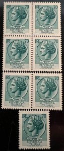 Italy Scott# 998M  Unused VF NH Lot of 7 stamps Cat $1.75