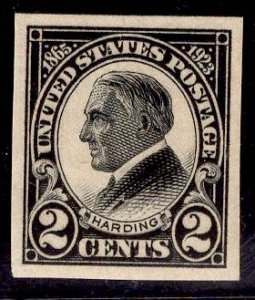 US Stamp #611 2c Harding Imperf MINT NH SCV $9.00