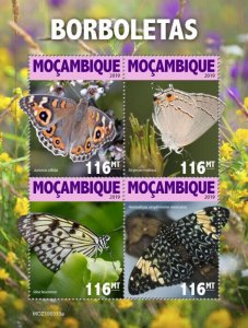 Mozambique 2019 MNH Butterflies Stamps Meadow Argus Gray Hairstreak 4v M/S