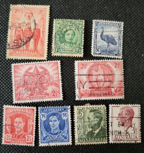 Australia, 1940-52, mostly 4th decade war & peace issues, used, SCV$4.75