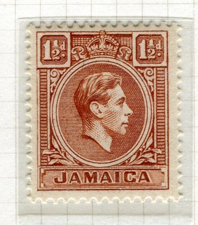 JAMAICA; 1938 early GVI issue fine Mint hinged 1.5d. value