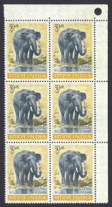 India Sc# 364 MNH Block/6 1962-1963 30np Indian Elephant