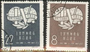 CHINA PRC Scott 317-318 1957 used CTO Favor Canceled set