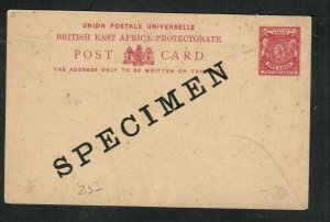 BRITISH EAST AFRICA  (P2205B)  QV 1A   PSC UNUSED SPECIMEN 