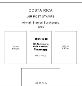 PRINTED COSTA RICA 1863-2010 STAMP ALBUM PAGES (207 pages)