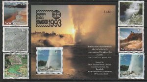 1993 New Zealand - Sc 1155-60a - MNH VF - 6 singles/SS - Thermal wonders