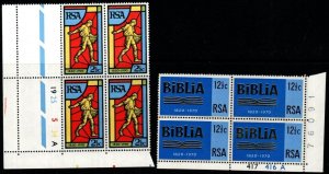 SOUTH AFRICA SG301/2 1970 150th ANNIV OF BIBLE SOCIETY BOLCK OF 4 MNH