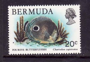 Bermuda-Sc#371- id3-unused LH 20c Butterflyfish-Marine Life-1978-79-