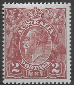 Australia  70a   1927  2 pence  fine mint - hinged ( perf 14 )