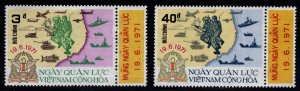 South Vietnam Scott 394-395 MH* Military and Naval Operations' Stamp Set