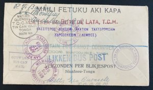 1939 Niuafoou Tonga Toga Islands Tin Can Mail Cover To Milwaukee WI USA Jubilee
