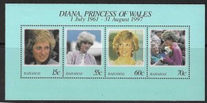 BAHAMAS SGMS1131 1998 DIANA PRINCESS OF WALES MNH