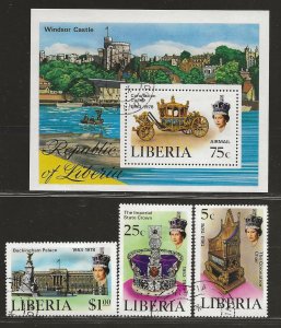 LIBERIA SC#788-90+C218   FVF/CTO