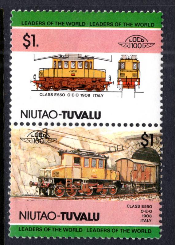 Tuvalu Niutao 19 Trains MNH VF