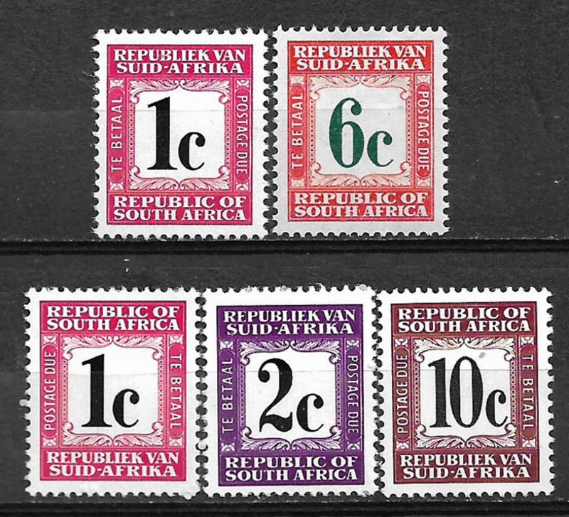 COLLECTION LOT OF # 808 SOUTH AFRICA 5 POSTAGE DUE STAMPS MH 1961+