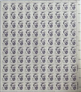 Scott 1847 CARL SCHURZ ￼Sheet of 100 US 4¢ Stamps 1983 NH Corner Selvage Tear