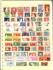 SWLa  1940s-1990s Lot of 70+ used large stamps Perf on 3 sides 1947 1949 1958