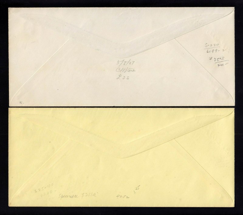 UO51 & 52, UPSS #WD76-2 & 82 3c OFFICIAL SPECIMEN FORM 17, UPSS Cat 140.00