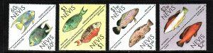 Nevis-Sc#544-7-unused NH set in pairs-Fish-Marine Life-1987-