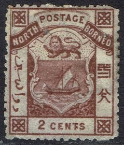 NORTH BORNEO 1886 ARMS 2C PERF 14