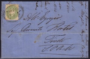 Austria - 1864 - Scott #23 - used on 1865 cover - TRIEST Italy