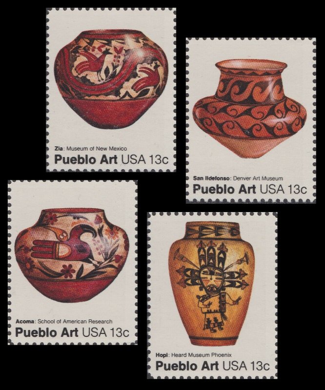US 1706-1709 Pueblo Pottery Art 13c set (4 stamps) MNH 1977