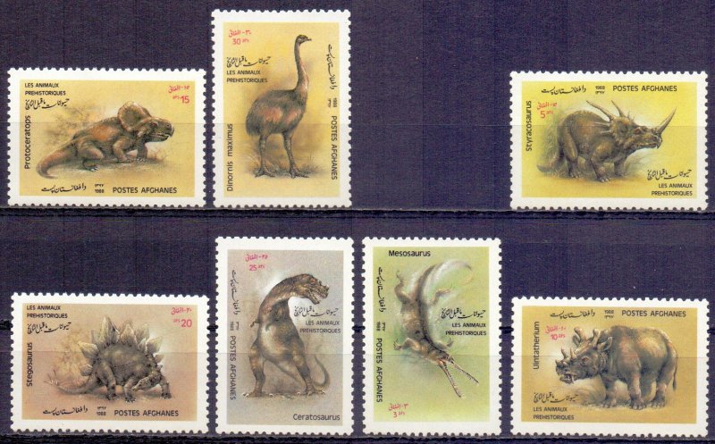 Afghanistan. 1988. 1581-87. Dinosaurs. MVLH.