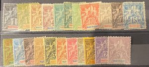 Martinique, 1892,  SC 33-53, LH, Complete Set