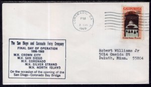 US Final Day of Operation San Diego and Coronado Ferry Company 1969 Cover