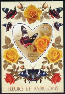 MADAGASCAR - 2014 - Flowers & Butterflies - Perf Souv Sheet #2-MNH-Private Issue