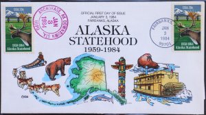 U.S. Used #2066 20c Alaska Statehood 1984 Collins First Day Cover (FDC)