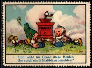 Vintage Germany Poster Stamp Aecht Franck Best Coffee Additive