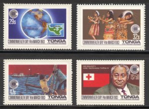 Tonga Scott 537-40 MNHSA - 1983 Commonwealth Day Set - SCV $10.00