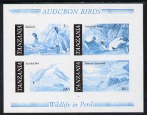 Tanzania 1986 John Audubon Birds m/sheet imperf colour pr...