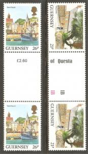 GUERNSEY GB Sc# 453 - 454 var MNH FVF Set-2x Gutter Pair Landscapes