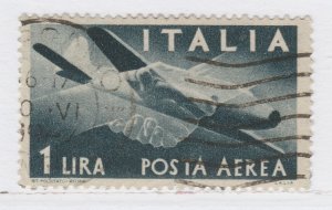 Italia Repubblica Posta Aerea 1945-46 1 Lira Francobollo Usato A21P1F4065