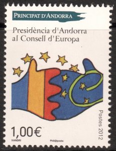 Andorra (French) #709  MNH - Council of Europe (2012)