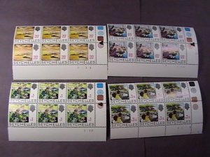 SEYCHELLES # 327-330-MINT/NEVER HINGED-COMPLETE SET OF PLATE # BLOCKS of 6--1975