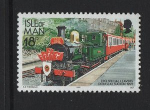 Isle of Man   #456  MNH  1991  railways  18p