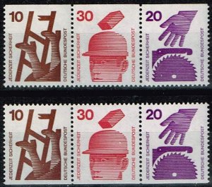 Germany 1972 Sc.#1078 MNH se-tenant of booklet pane 1075b,  Accident Prevention