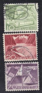 SWITZERLAND SCOTT# 330, 332, 339 USED  1949