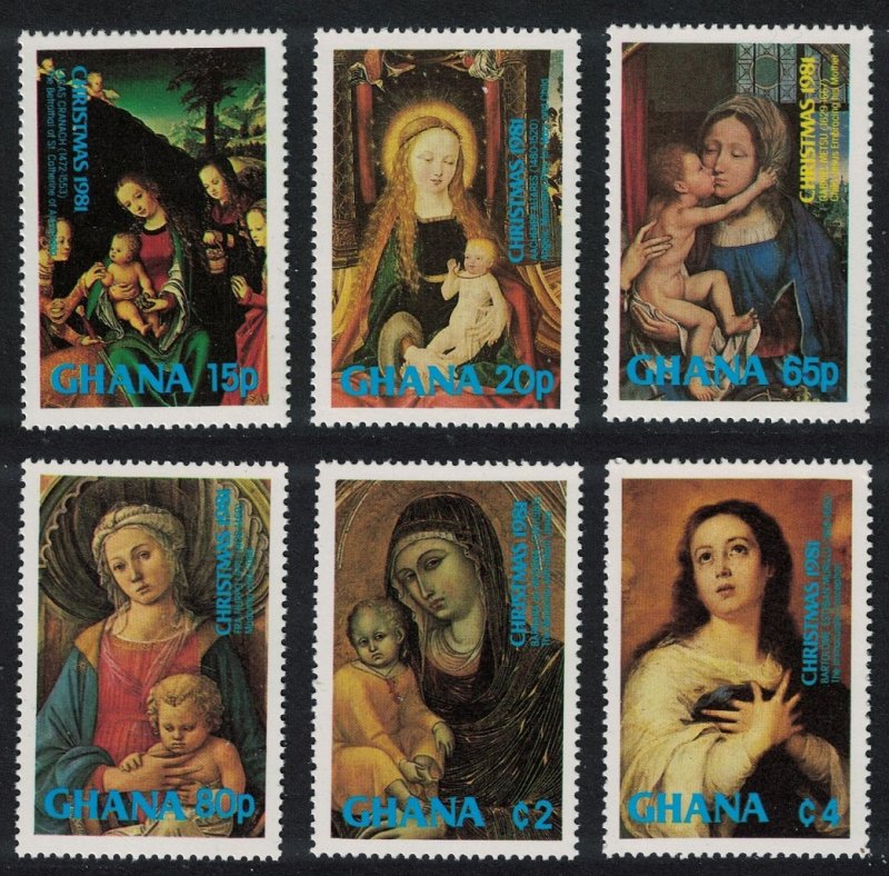 Ghana Christmas Details from Paintings 6v 1981 MNH SG#967-972