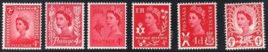 UK GB 1960 3 BOOKLETS INC SG L21 WMK INVRTD + 4d REGIONAL SET OF 6 NEVER HINGED