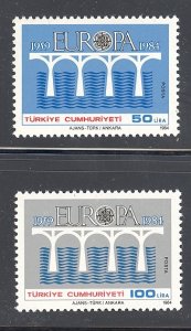 Turkey Europa 1984  Mint VF NH -  Lakeshore Philatelics