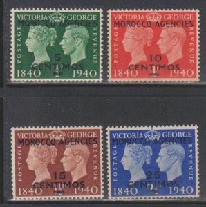 Great Britain,  Offices in Morocco, Victoria & George VI  (SC# 89-92) MH