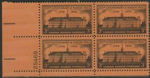 Scott# 1083 - 1956 Commemoratives - 3 Cents - MNH Plate Block of 4 stamps