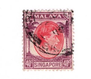 Malaya Singapore #16 Used Stamp - CAT VALUE $8.00