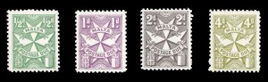 Malta #J22-28a Cat$65.75, 1967-70 Postage Dues, set of four, never hinged